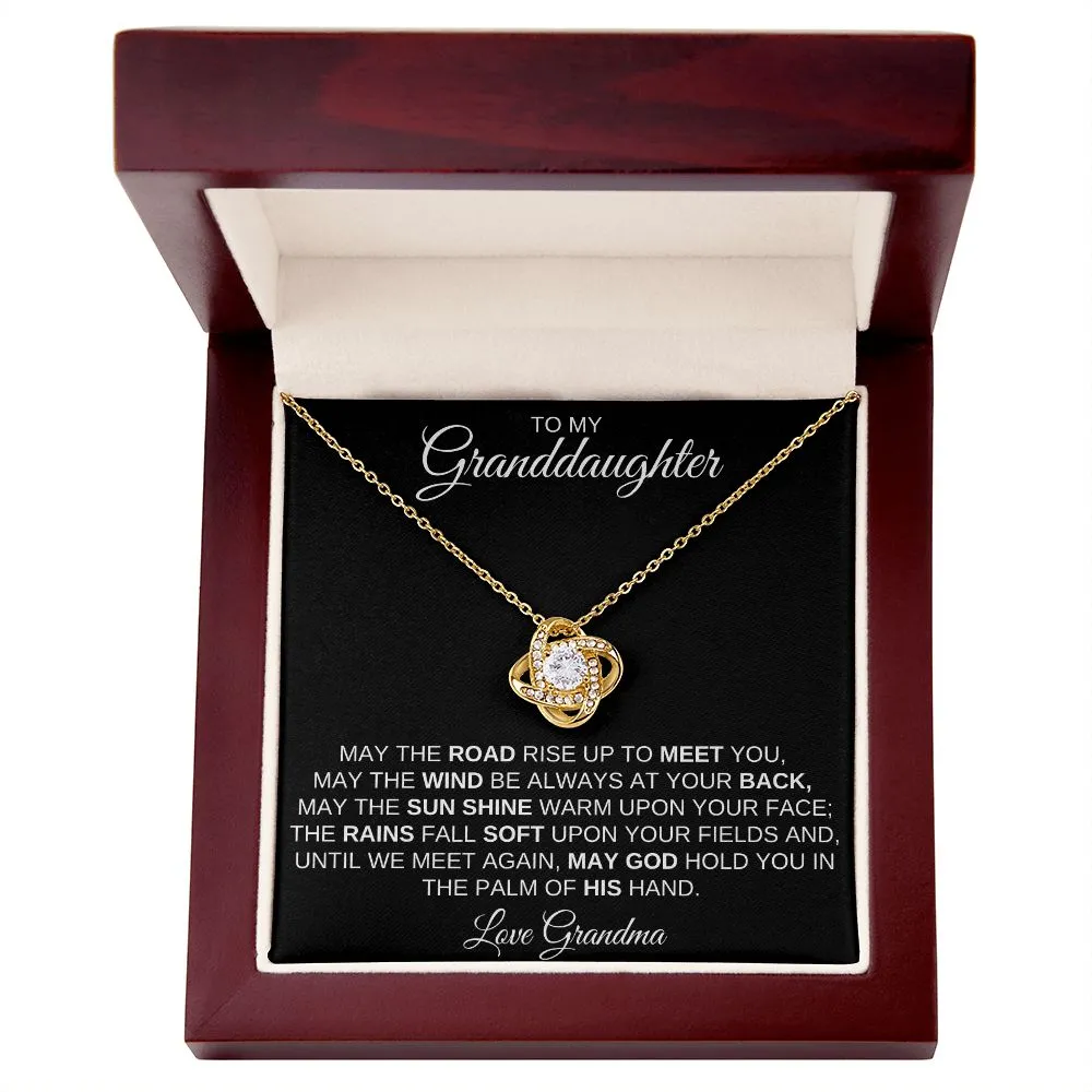 To My Granddaughter from Grandma | Irish Blessing - Love Knot Necklace
