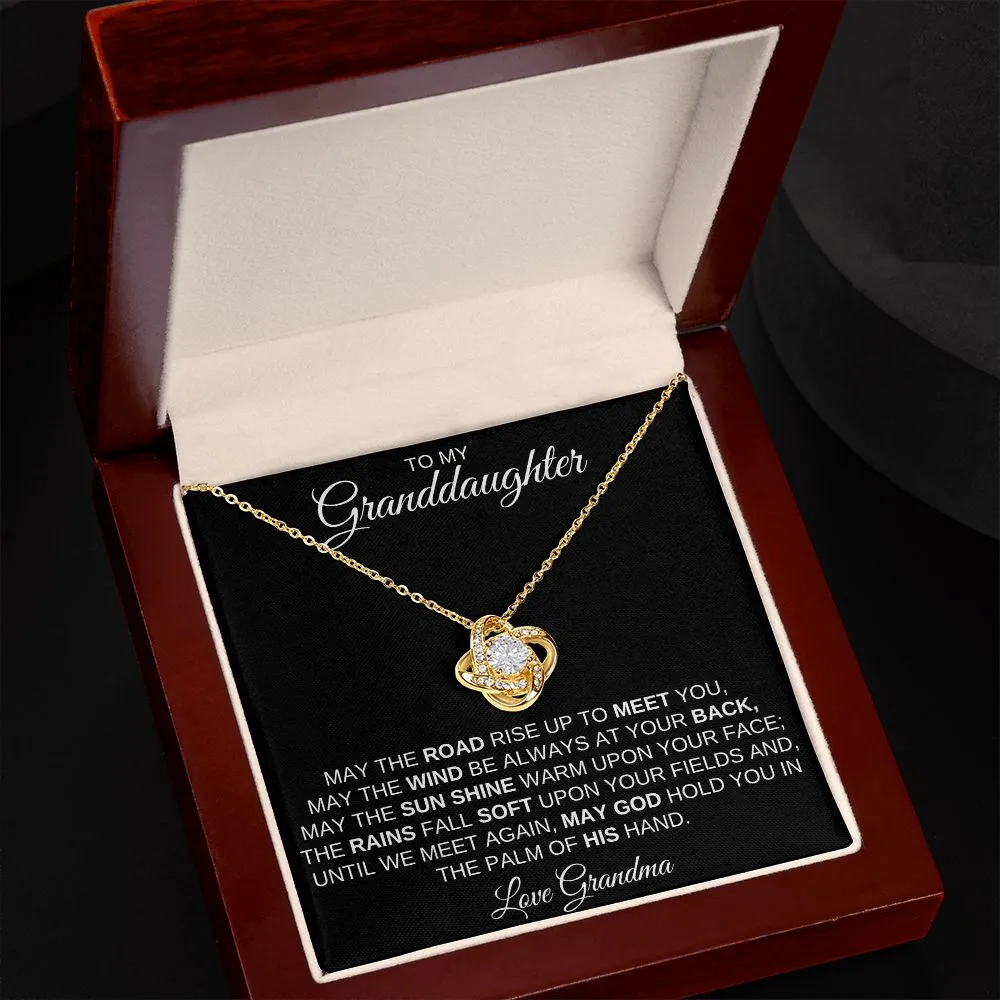 To My Granddaughter from Grandma | Irish Blessing - Love Knot Necklace