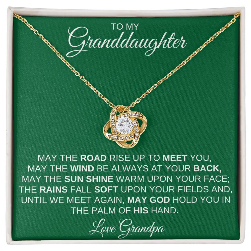 To My Granddaughter from Grandpa | Irish Blessing - Love Knot Necklace