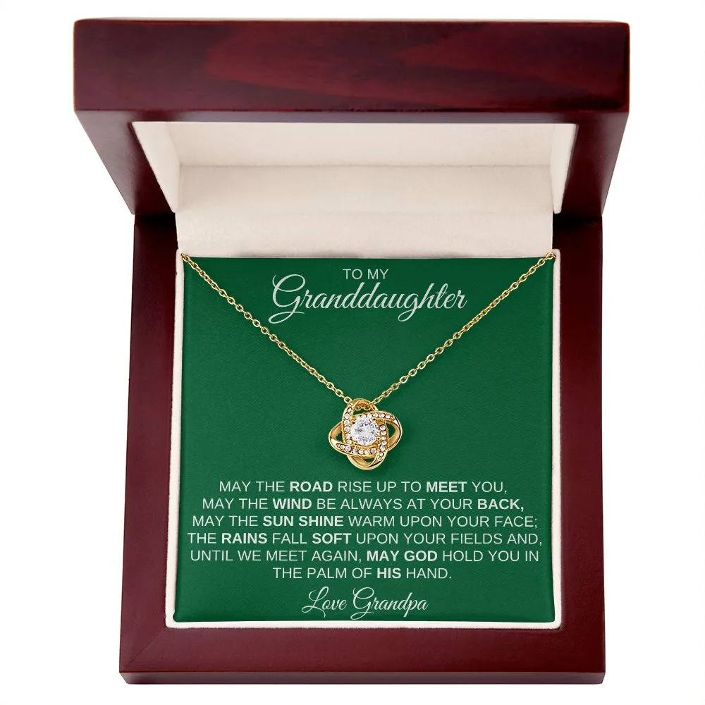 To My Granddaughter from Grandpa | Irish Blessing - Love Knot Necklace