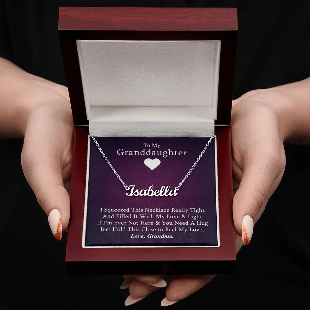 To My Granddaughter (Grandma) - Custom Name Necklace Stainless Steel