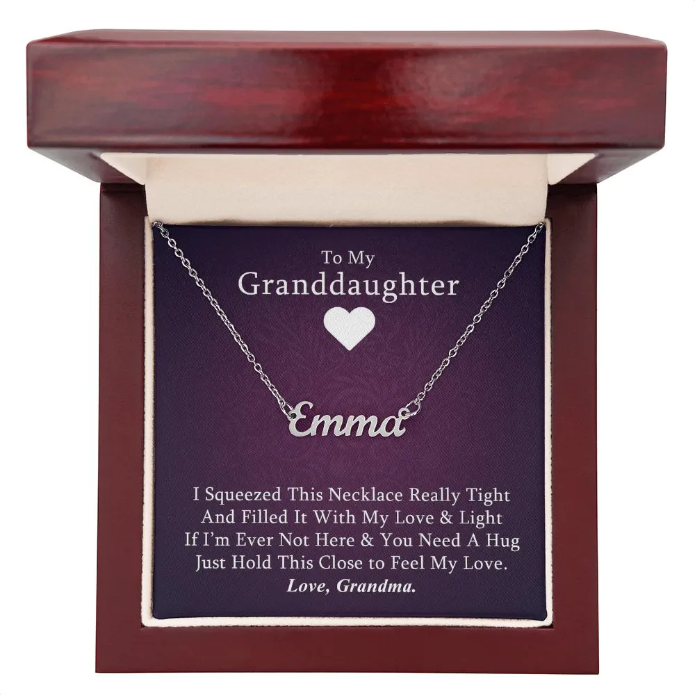 To My Granddaughter (Grandma) - Custom Name Necklace Stainless Steel