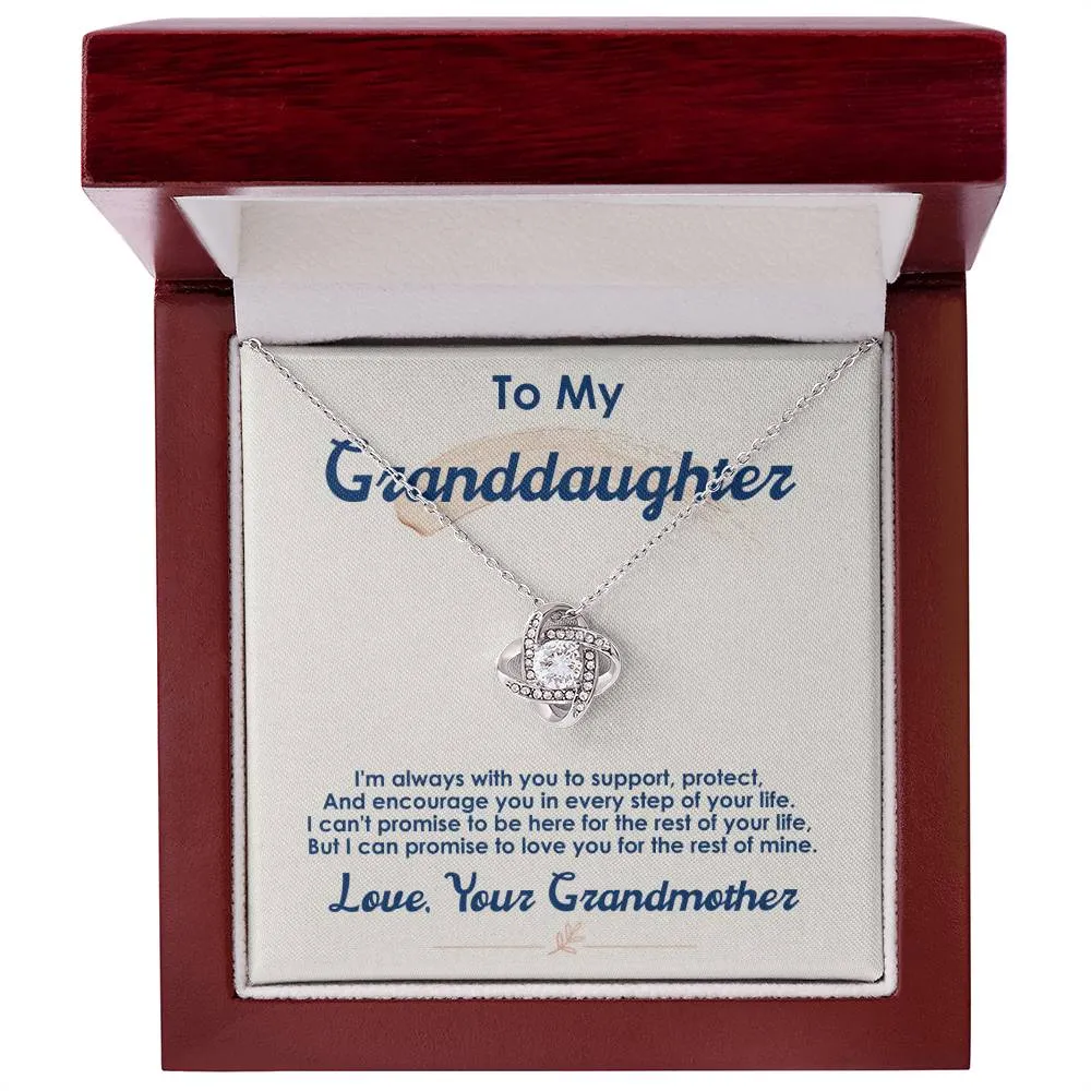 To My Granddaughter, I Love You For The Rest Of My Life - Love knot Necklace