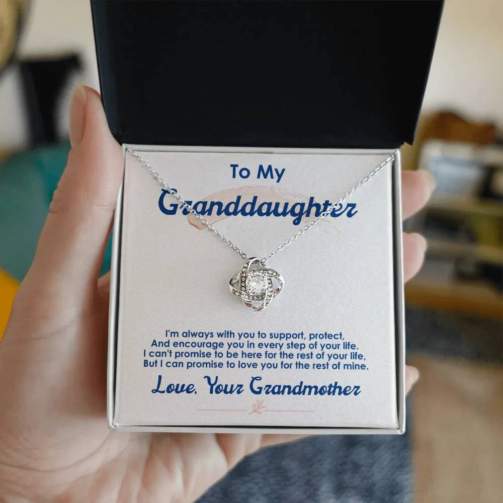 To My Granddaughter, I Love You For The Rest Of My Life - Love knot Necklace