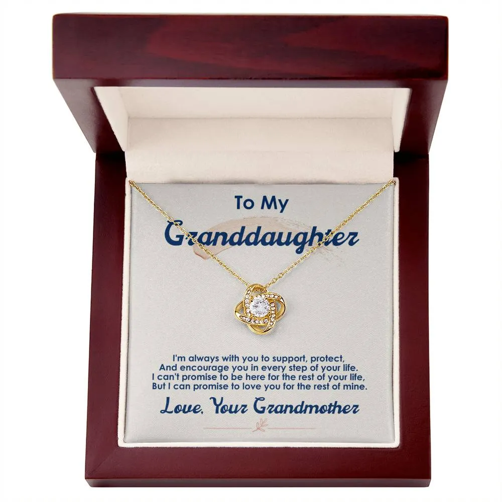 To My Granddaughter, I Love You For The Rest Of My Life - Love knot Necklace