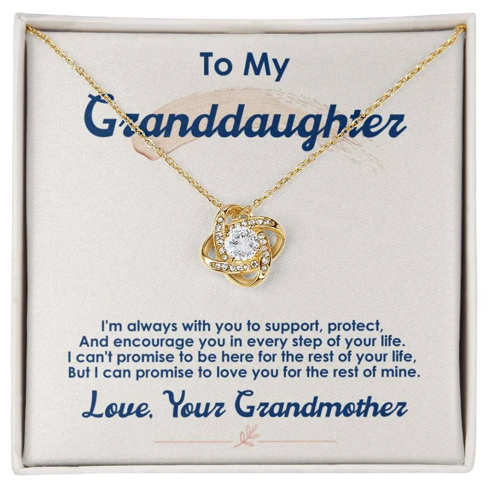 To My Granddaughter, I Love You For The Rest Of My Life - Love knot Necklace