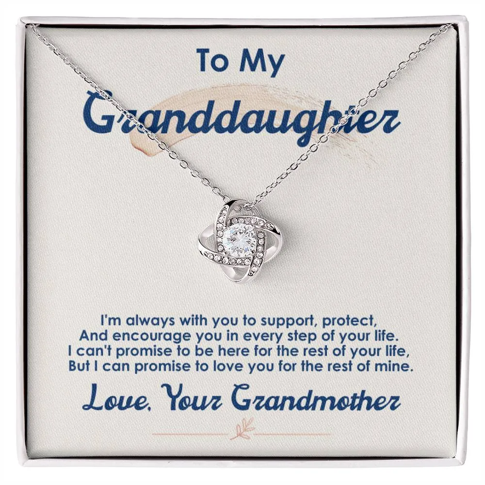 To My Granddaughter, I Love You For The Rest Of My Life - Love knot Necklace