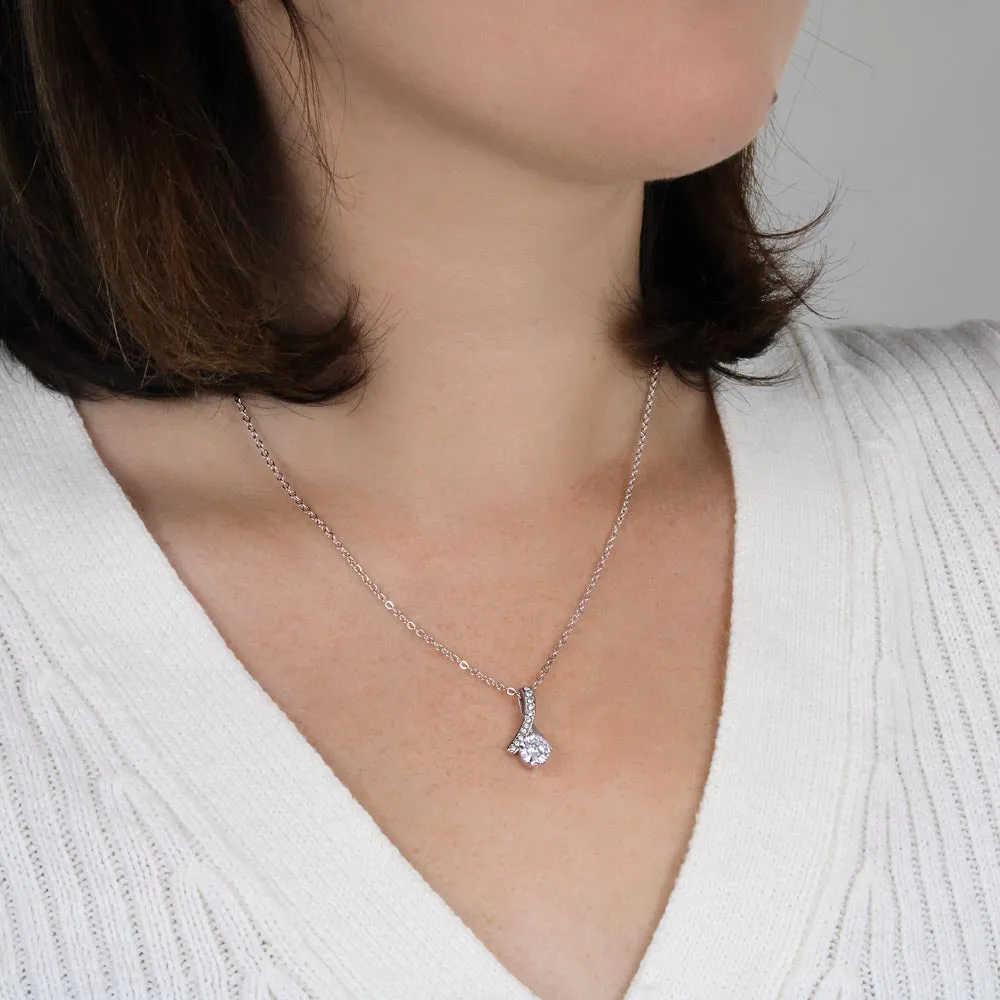 To My Granddaughter (Love, Grandpa), Beautiful 14k White Gold Necklace, Promise to Love You