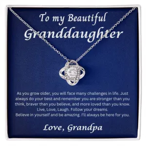 To My Granddaughter Love Grandpa Necklace
