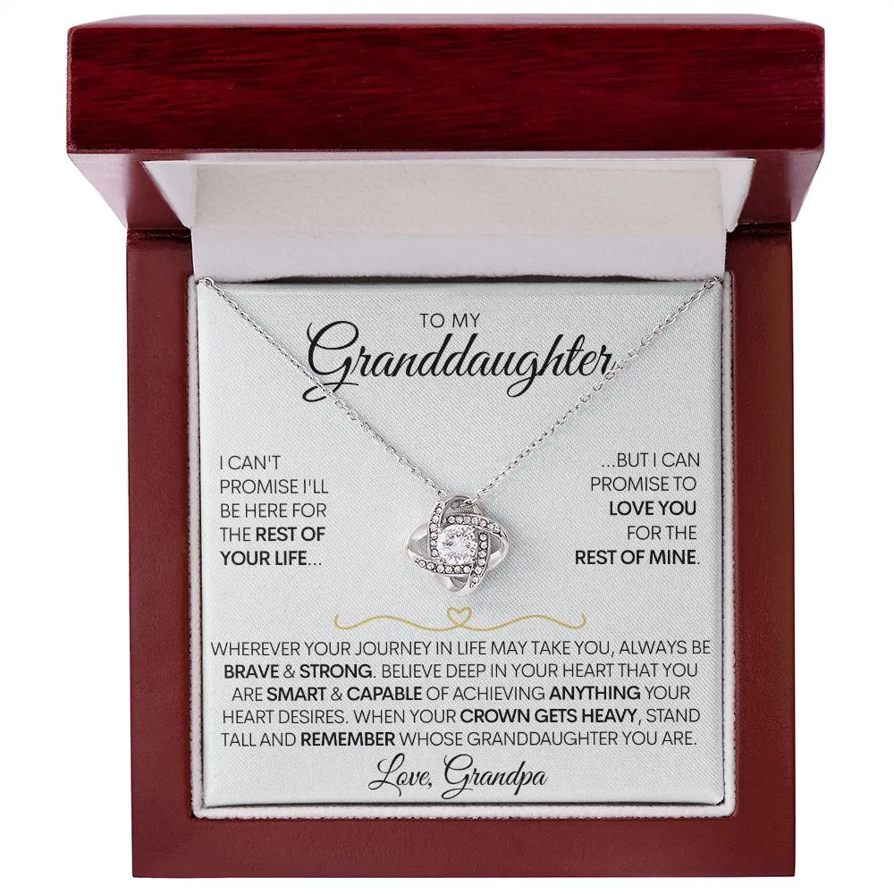 To My Granddaughter Necklace (Love Grandpa), Be Brave Stainless Steel and Gold Necklace