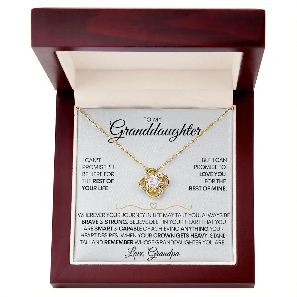 To My Granddaughter Necklace (Love Grandpa), Be Brave Stainless Steel and Gold Necklace