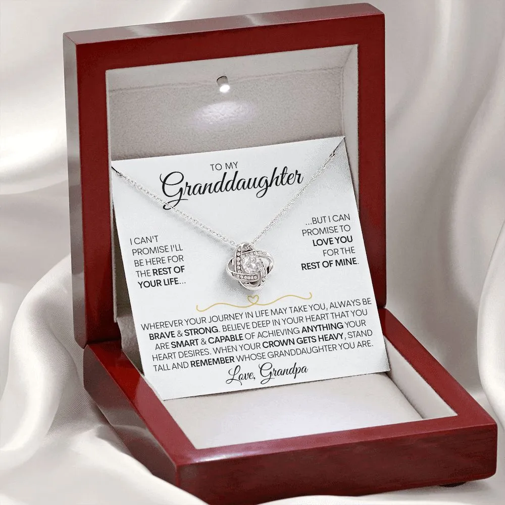 To My Granddaughter Necklace (Love Grandpa), Be Brave Stainless Steel and Gold Necklace