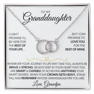 To My Granddaughter Necklace (Love, Grandpa) - Promise To Love You, Gold & Stainless Steel Necklace