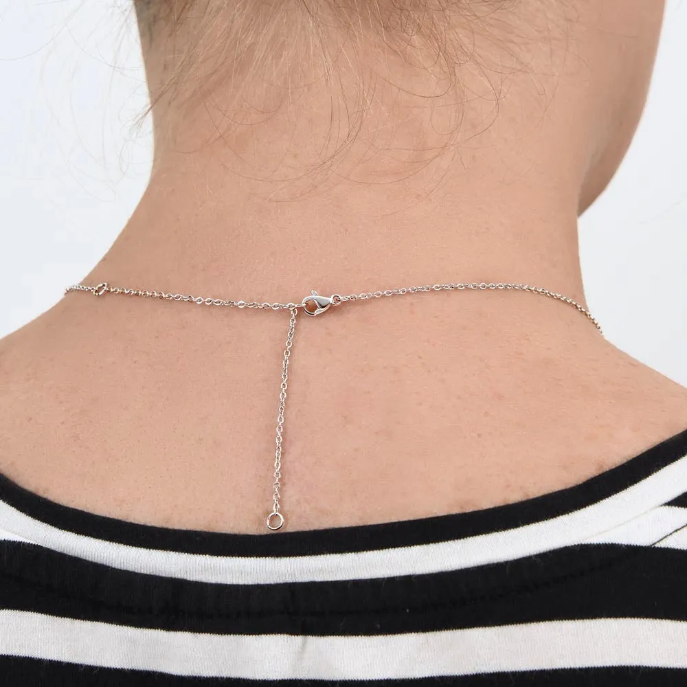 To My Granddaughter - Squeezed This Necklace (Sunflower) | Beautiful 14k White Gold Locked Circles Necklace