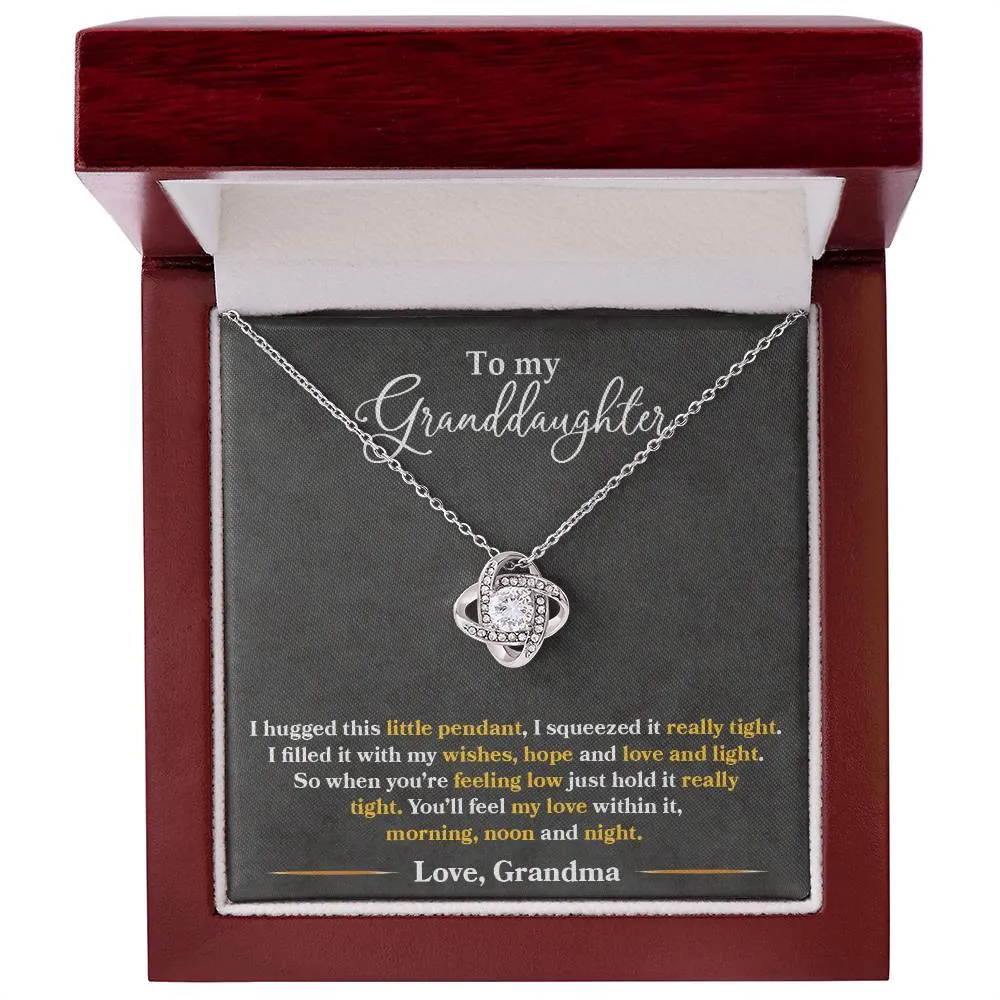 To My Granddaughter, You_ll Feel My Love Within This - Love knot Necklace