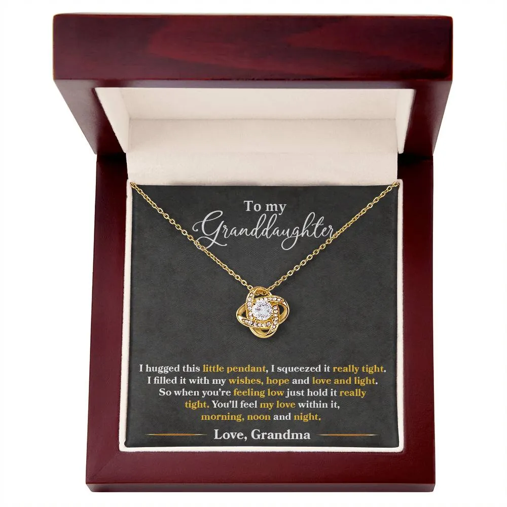 To My Granddaughter, You_ll Feel My Love Within This - Love knot Necklace