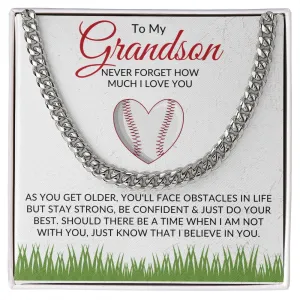 To My Grandson | I Believe in You | Chain Link Necklace