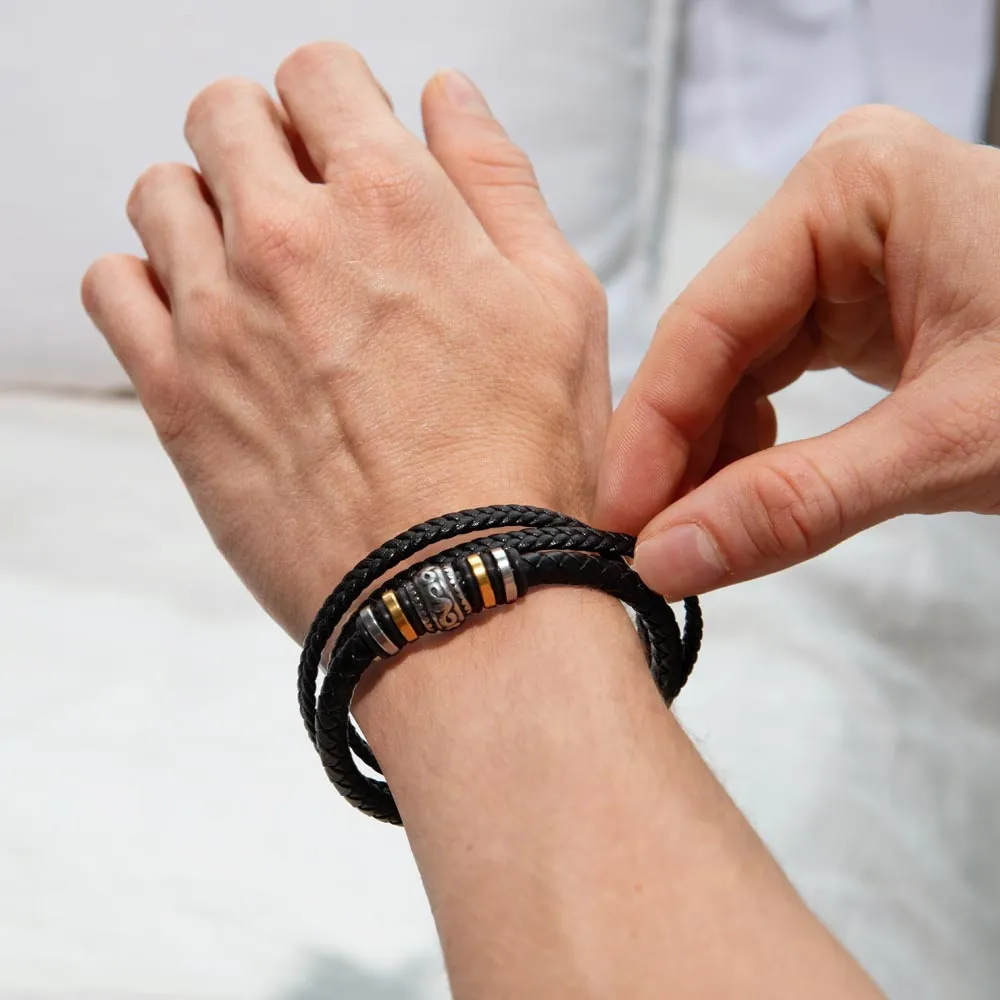 To My Husband, In A World of Chaos, You Are My Calm, Love You Forever, Leather Bracelet
