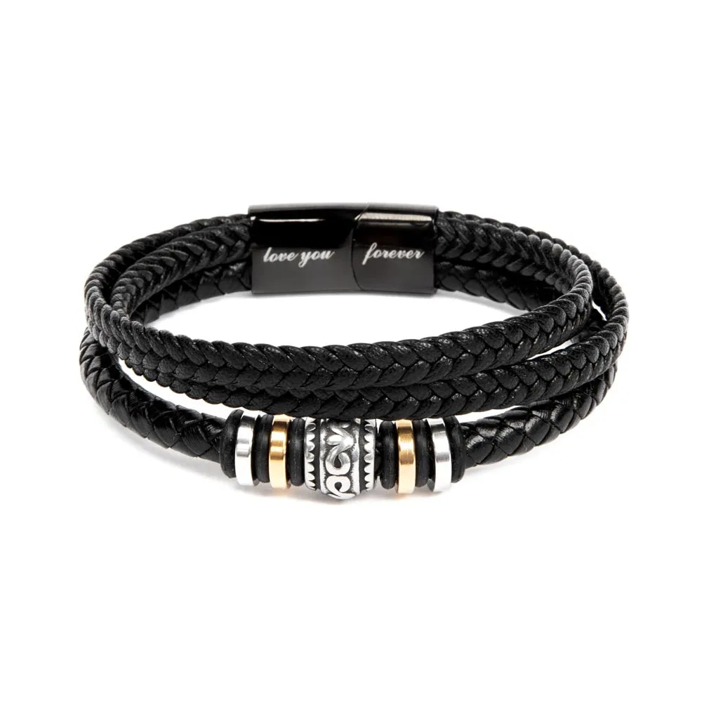To My Husband, In A World of Chaos, You Are My Calm, Love You Forever, Leather Bracelet