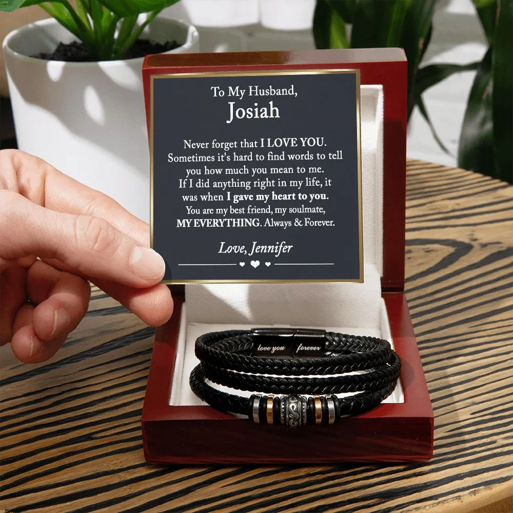 To My Husband Love You Forever Bracelet, Husband Birthday Gift, Gift for Husband, Anniversary Gift