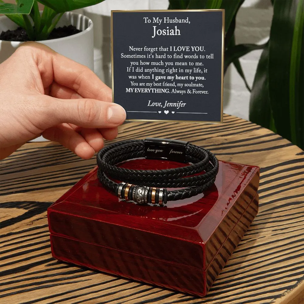 To My Husband Love You Forever Bracelet, Husband Birthday Gift, Gift for Husband, Anniversary Gift