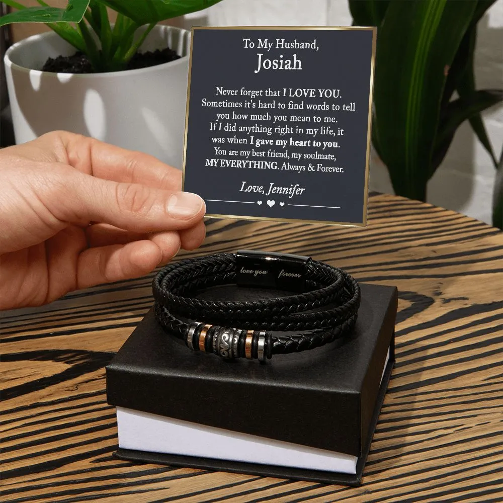To My Husband Love You Forever Bracelet, Husband Birthday Gift, Gift for Husband, Anniversary Gift