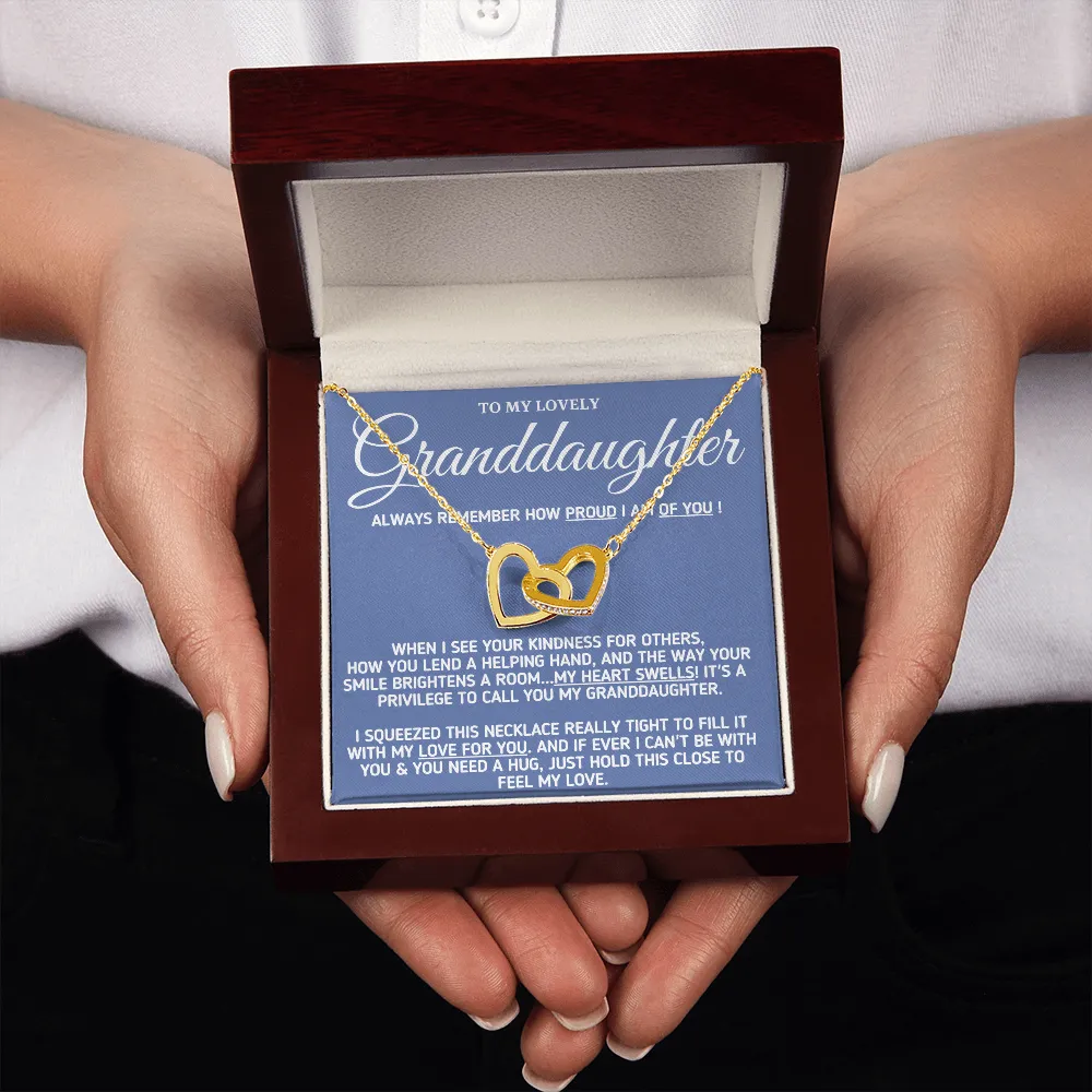 To My Lovely Granddaughter - Proud of You, Gold and Stainless Steel Necklace for Grand Daughters