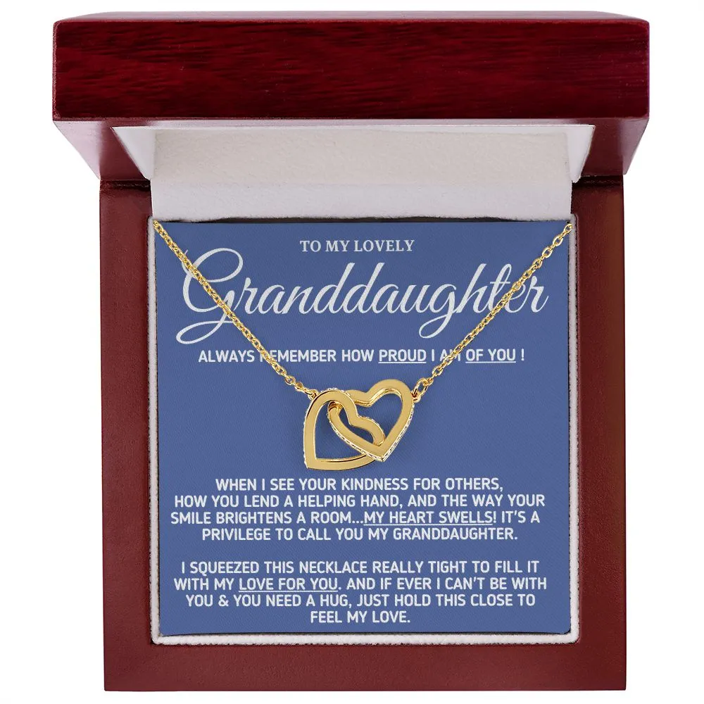 To My Lovely Granddaughter - Proud of You, Gold and Stainless Steel Necklace for Grand Daughters