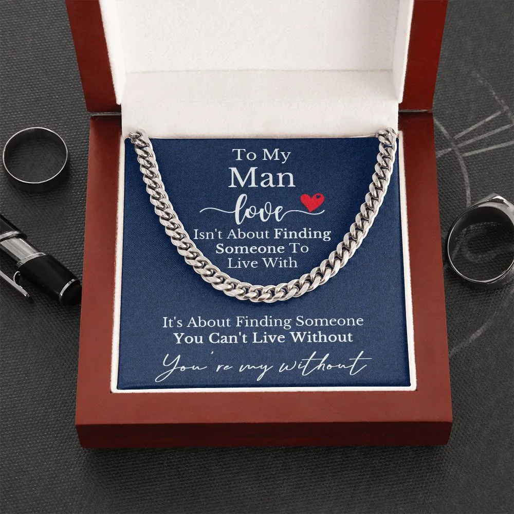To My Man Cuban Chain Necklace
