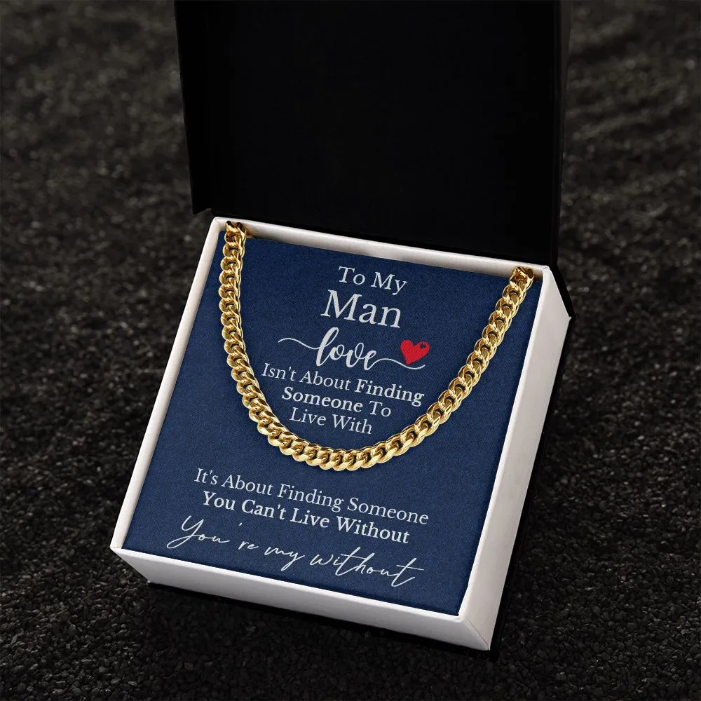 To My Man Cuban Chain Necklace