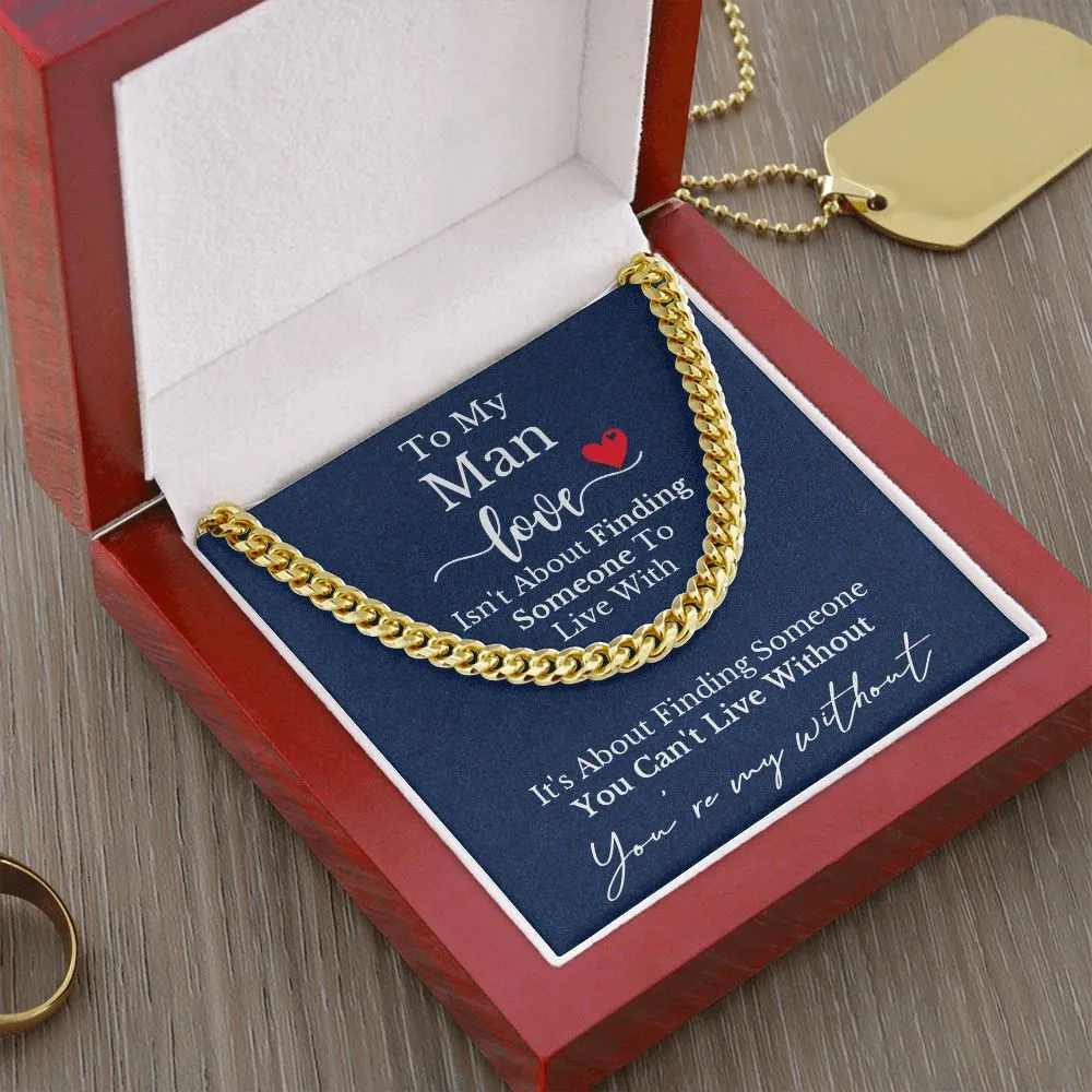 To My Man Cuban Chain Necklace