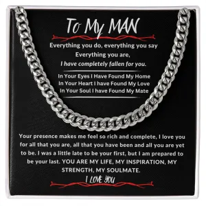 To My Man Cuban Link Chain Gift For Husband, Boyfriend, Partner