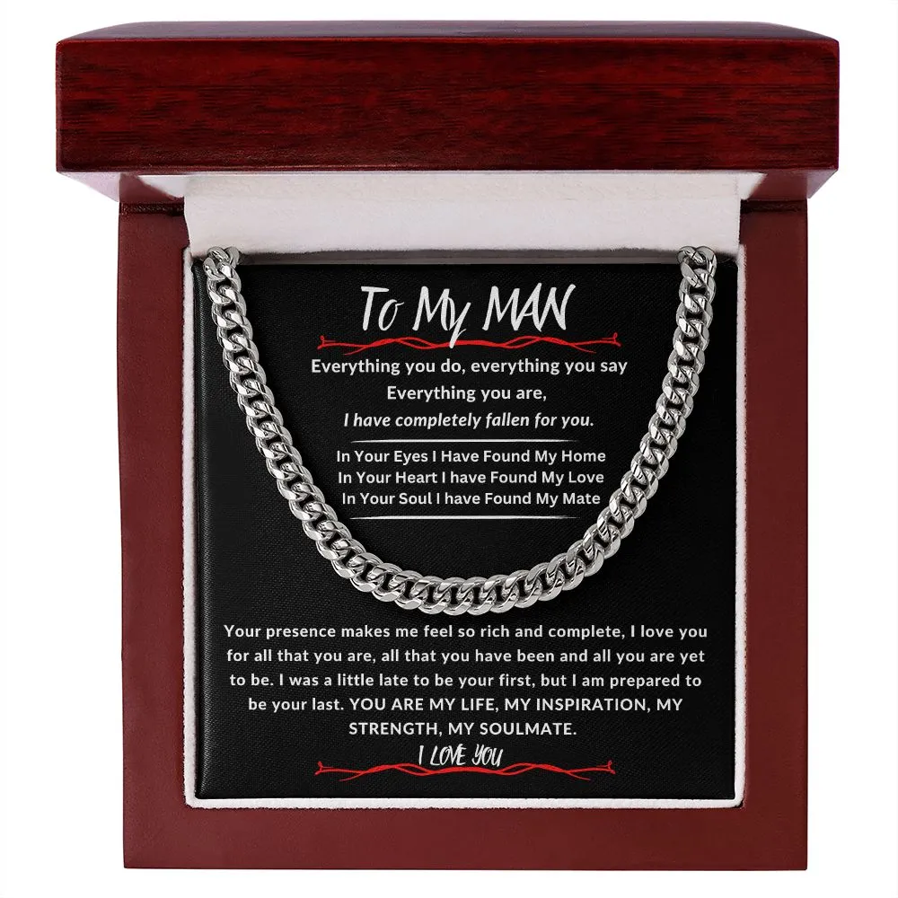 To My Man Cuban Link Chain Gift For Husband, Boyfriend, Partner