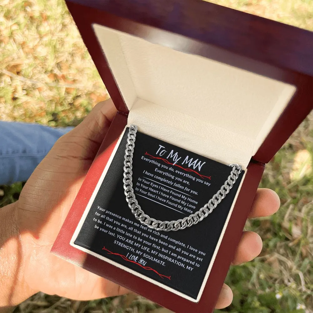To My Man Cuban Link Chain Gift For Husband, Boyfriend, Partner