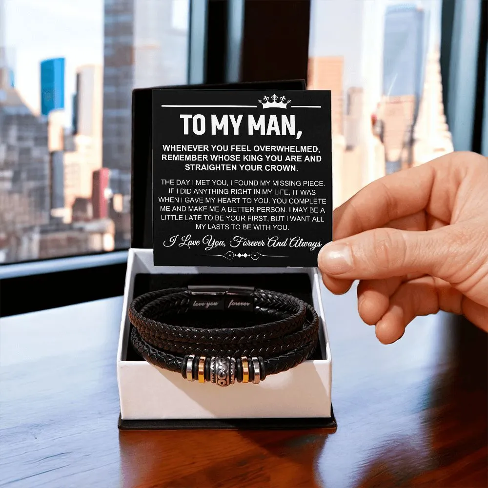 To My Man - My Missing Piece - "Love You Forever" Bracelet