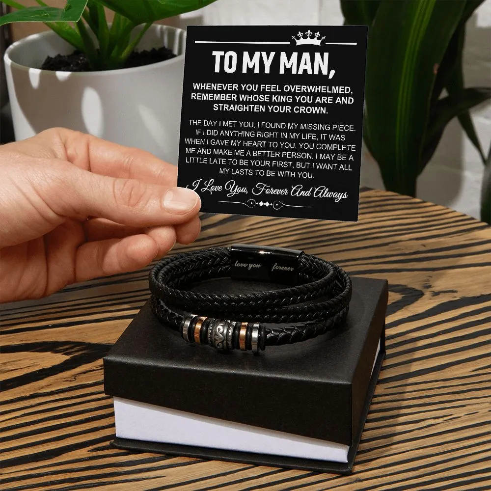 To My Man - My Missing Piece - "Love You Forever" Bracelet