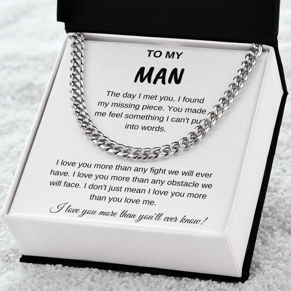 To My Man The Day I Met You Cuban Chain
