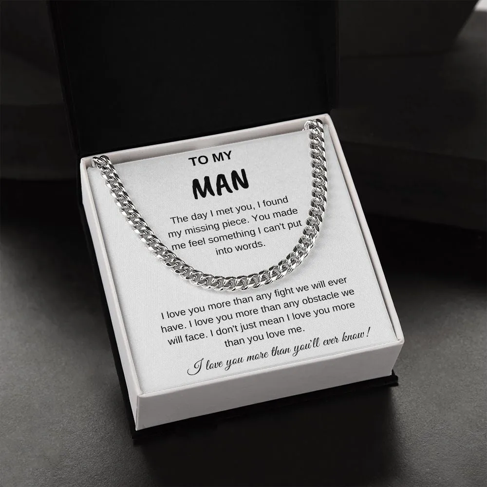 To My Man The Day I Met You Cuban Chain
