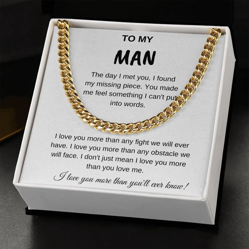 To My Man The Day I Met You Cuban Chain