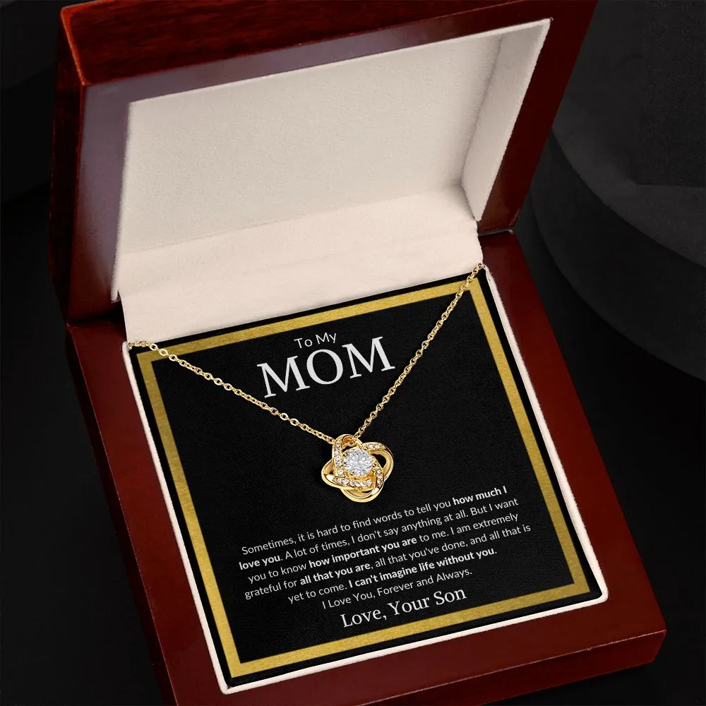 To My Mom, From Your Son - Love Knot Necklace