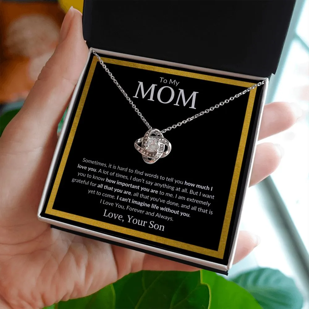 To My Mom, From Your Son - Love Knot Necklace