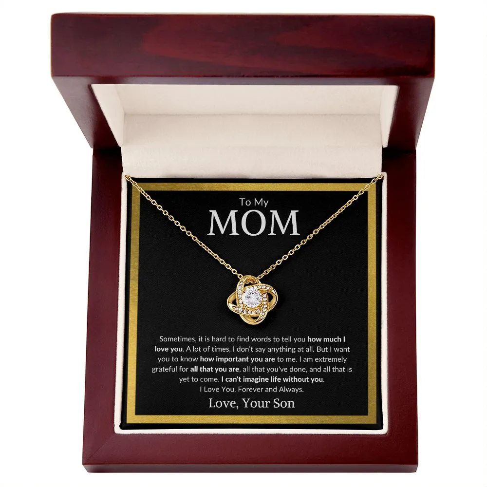 To My Mom, From Your Son - Love Knot Necklace