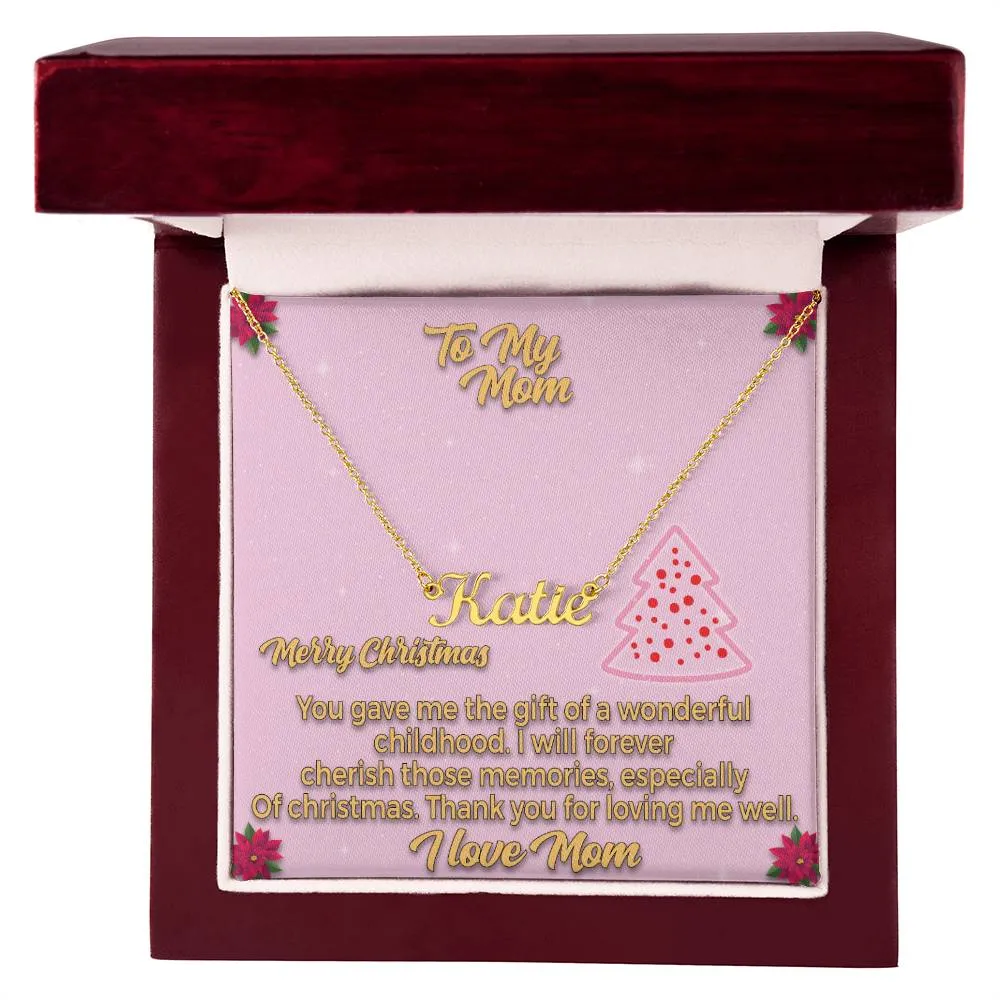 To My Mom l Merry Christmas - Personalise Name Necklace