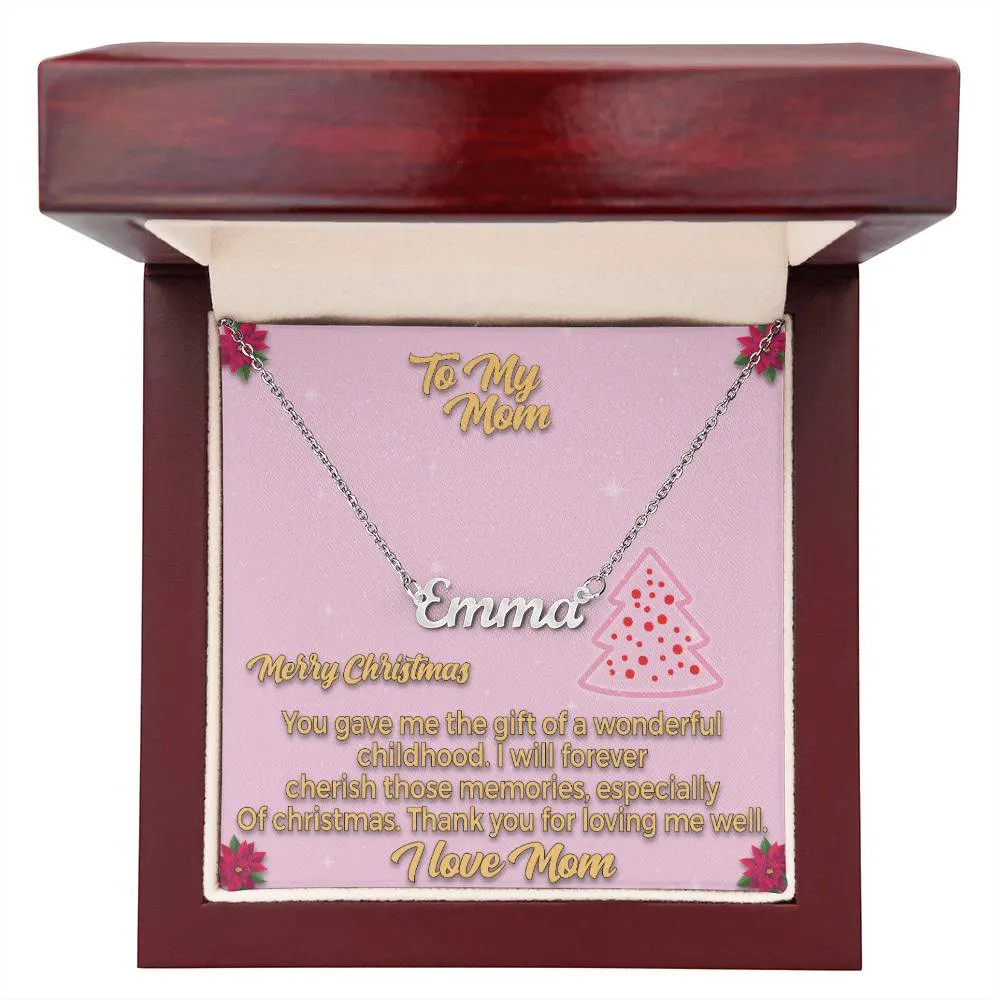 To My Mom l Merry Christmas - Personalise Name Necklace