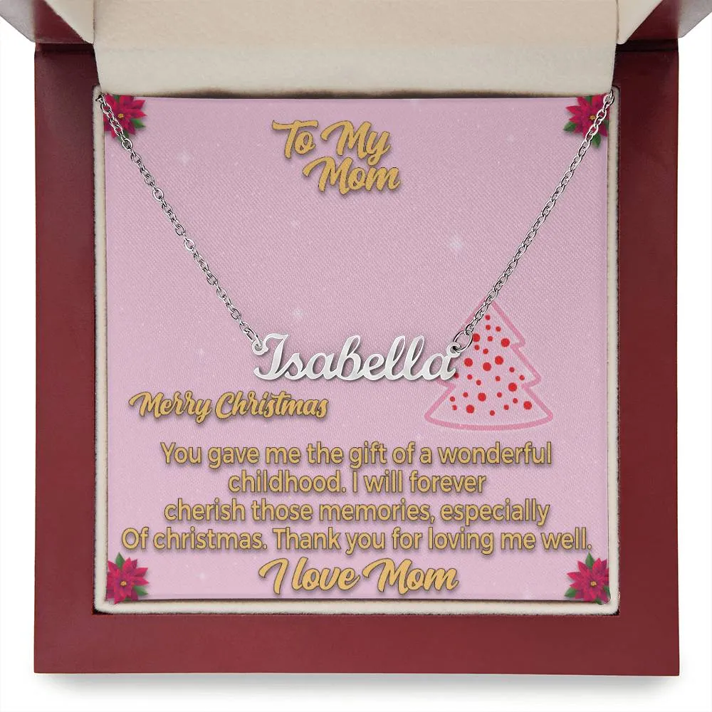 To My Mom l Merry Christmas - Personalise Name Necklace