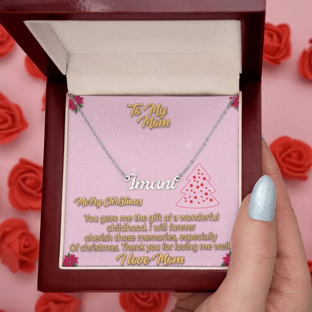 To My Mom l Merry Christmas - Personalise Name Necklace
