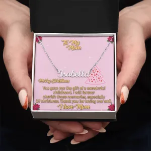 To My Mom l Merry Christmas - Personalise Name Necklace