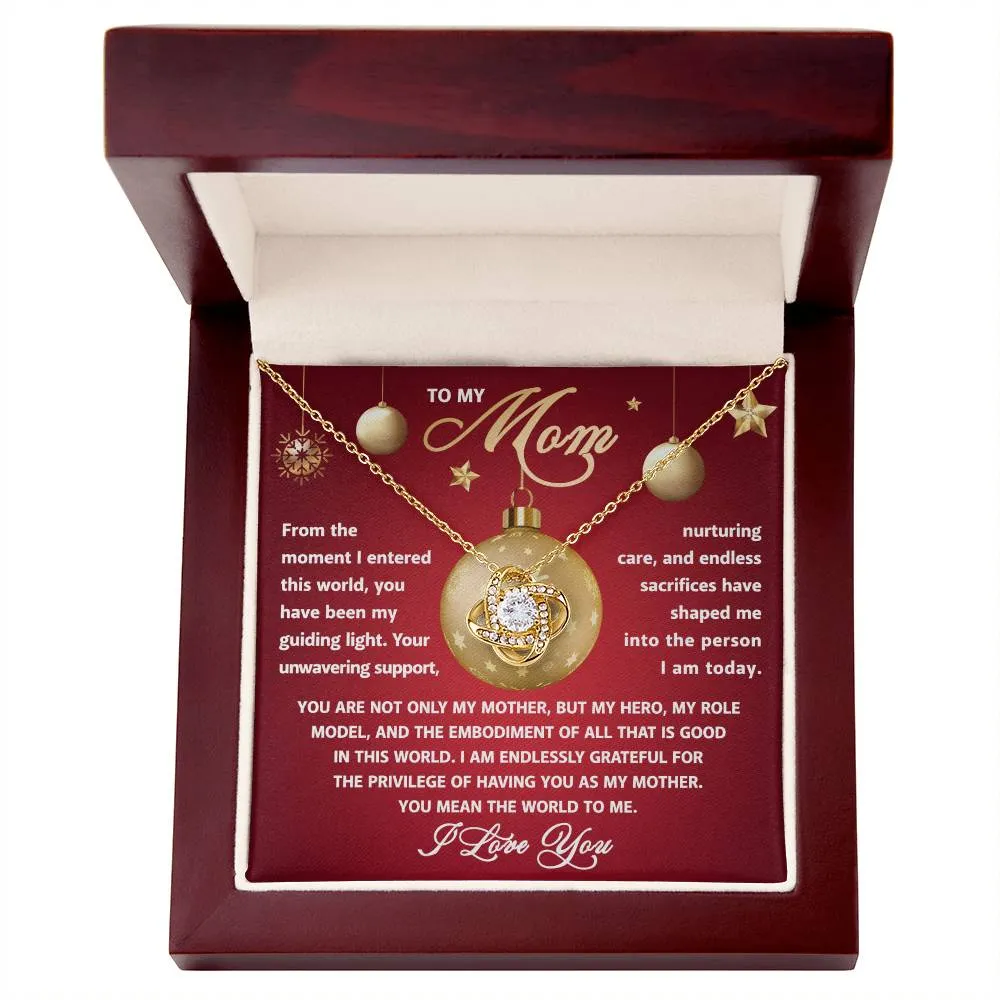 To My Mom My Role Model Love Knot Pendant Necklace, Gift For Mom