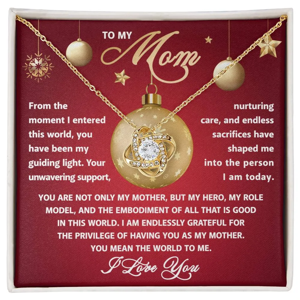 To My Mom My Role Model Love Knot Pendant Necklace, Gift For Mom