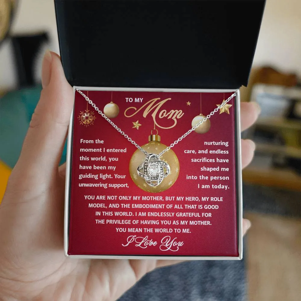 To My Mom My Role Model Love Knot Pendant Necklace, Gift For Mom